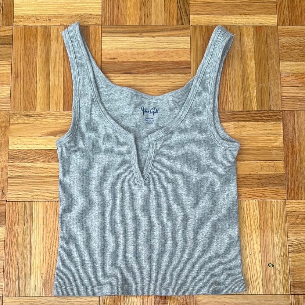 Brandy Melville Gray Ribbed Women's Tank Top